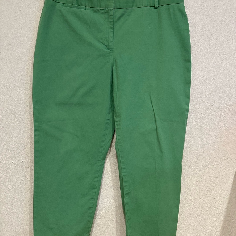 Talbots Vibrant Green Straight Leg Pants—Size 12